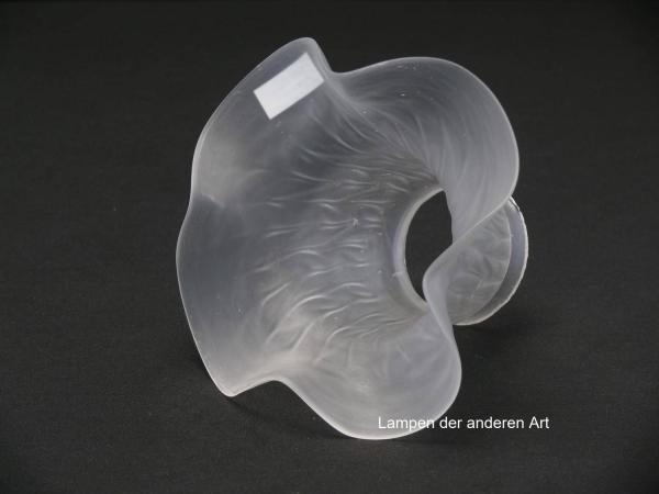 Jugendstil Lampenschirm gebraucht, Glas grau satiniert mit Strukturoberfläche, gerader Zylinder, im unteren Teil ausgestellt, Nostalgie Ersatzglas D: ca.15cm, H: ca.11cm, Glashalter Griffrand 6cm, von innen