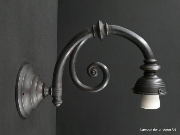 Große Jugendstil Wandlampe Messing dunkelbraun 1xE27/60W