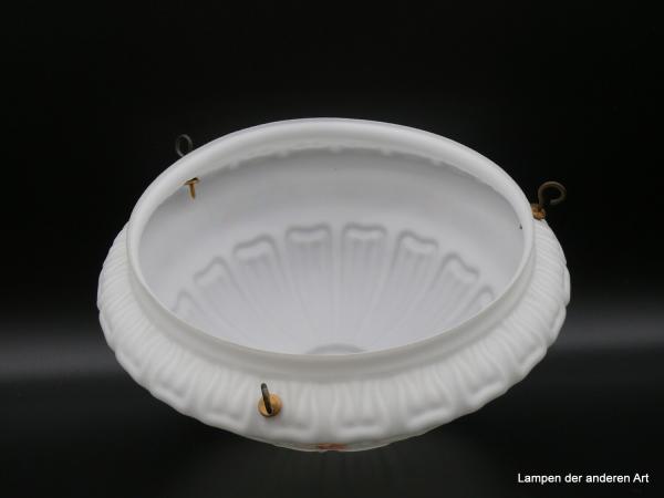 Jugendstil Lampenschirm gebraucht, opal weiß mit Rosendekor für Hängeampel D: 37cm H: 18cm von innen