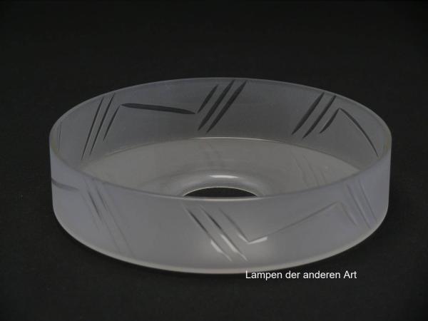 antikes 3-er Set, Art Deco Lampenschalen gebraucht, grau satiniert, leichte Kratzer in der Satinierung, dezentes Schliffdekor, Nostalgie Ersatzschirm, Loch 45mm, von unten