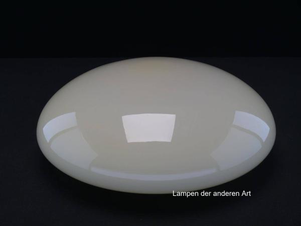 Lampenschirm gebraucht, runde Form, geschlossenes Kuppelglas, elfenbeinfarben, Nostalgie Ersatzglas, D: ca.30cm, Höhe ca.11cm, Glashalter Griffrand Ø20cm