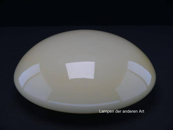 Lampenschirm gebraucht, runde Form, geschlossenes gewölbtes Glas, elfenbeinfarben, antikes Ersatzglas, D: ca.25cm, Höhe ca.10cm, Glashalter Griffrand - Achtung Sondergröße Ø17cm