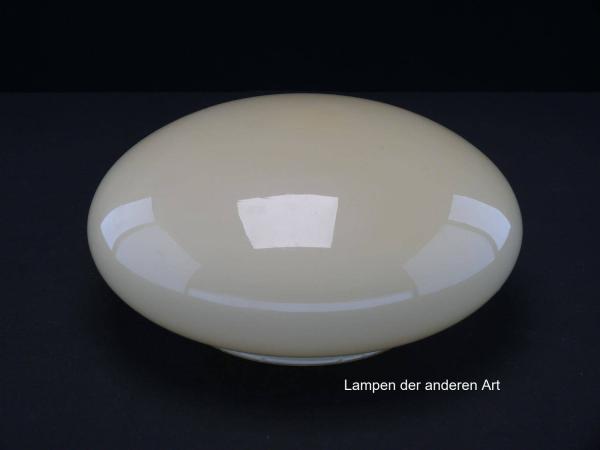 Lampenschirm gebraucht, runde Form, geschlossenes gewölbtes Glas, elfenbeinfarben, antikes Ersatzglas, D: ca.25cm, Höhe ca.11cm, Glashalter Griffrand Ø15cm
