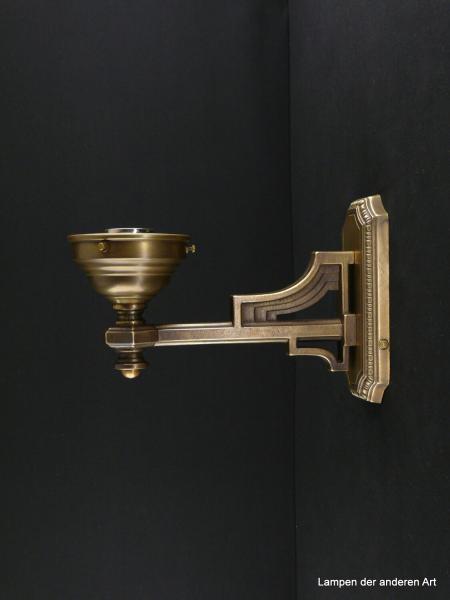 Jugendstil Wandleuchte massiver Messingguss goldbraun 1xE27/40W