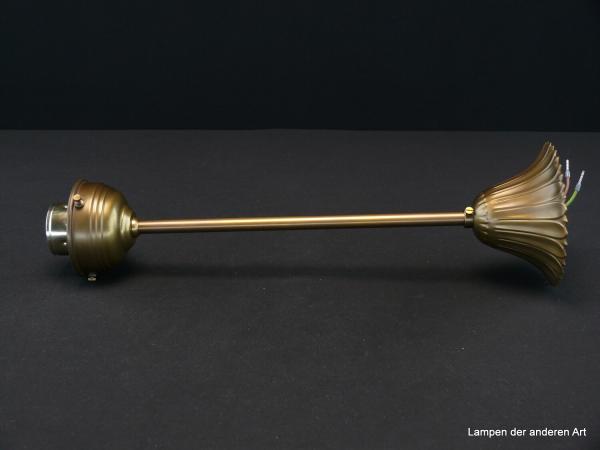 Jugendstil Stableuchtengestell aus Messing goldbraun patiniert 1xE27/40W, Glashalter Ø 6cm, seitlich