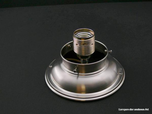 Art Deco Deckenlampengestell Messing matt vernickelt, 1xE27/40W, D: 15,5cm, H: 5,5cm
