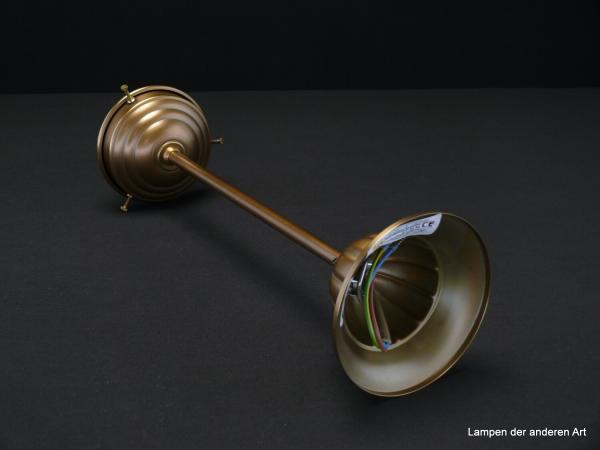 Jugendstil Stableuchtengestell aus Messing goldbraun patiniert 1xE27/40W, Detail Aufhängung