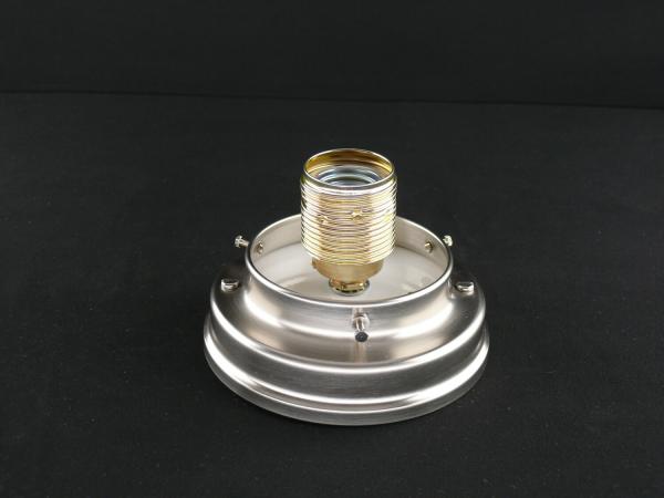 Typische Art Deco Deckenlampe Gestell Messing matt vernickelt, 1xE27/40W, Griffrand 8cm