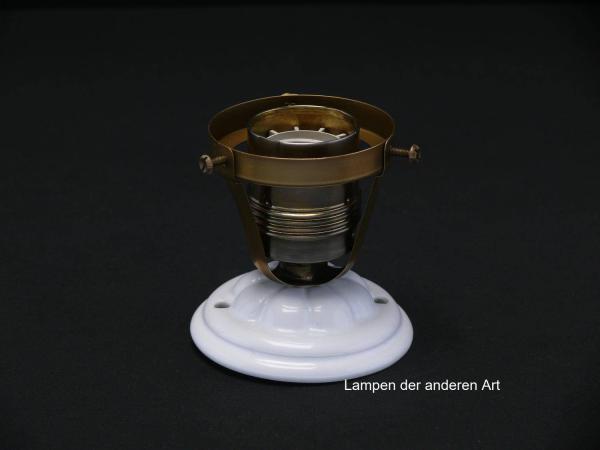 Jugendstil Deckenlampe mit Porzellanfuß Metallfassung E27/60W