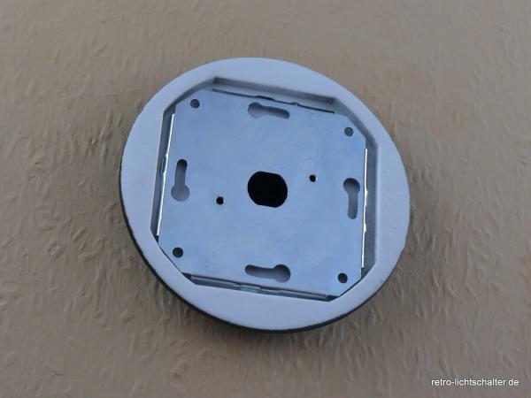 Garby Schukosteckdose Porzellan schwarz im Einfachrahmen Porzellan schwarz, von hinten