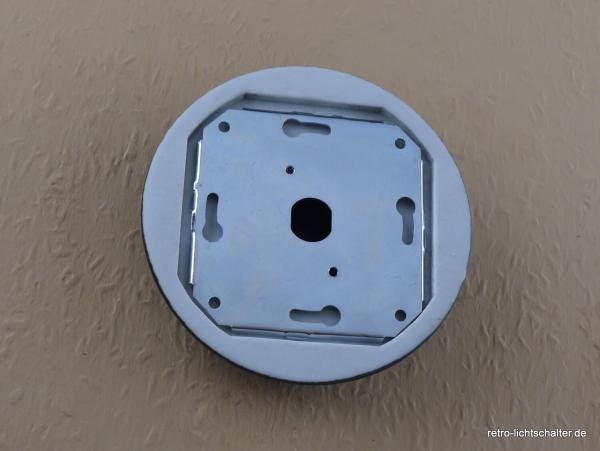 Garby Aus-Wechsel Porzellandrehschalter schwarz im Einfachrahmen Porzellan schwarz von hinten