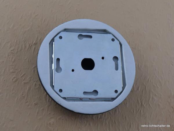 Garby Aus-Wechsel Porzellandrehschalter schwarz im Einfachrahmen Porzellan schwarz von hinten