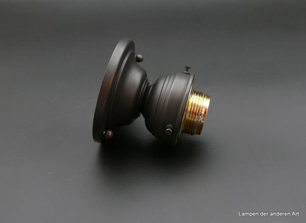 Kleine Jugendstil Deckenlampe Messing schwarz-braun 1xE27/60W liegend