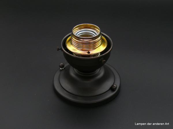 Kleine Jugendstil Deckenlampe Messing schwarz-braun 1xE27/60W
