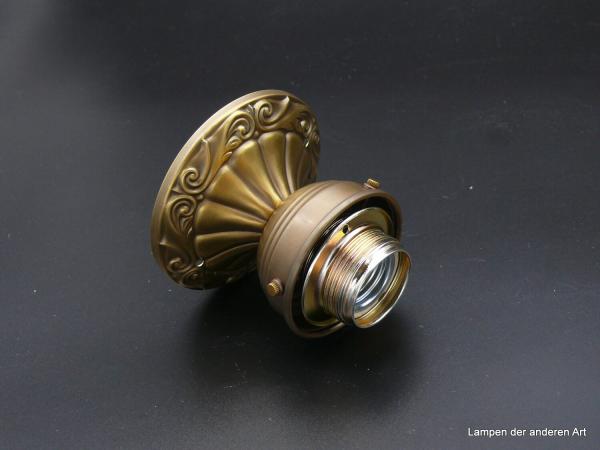 Verzierte Jugendstil Deckenlampe Messing goldbraun 1xE27/60W liegend
