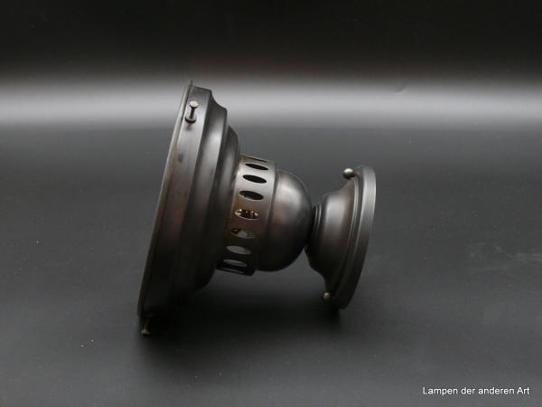 Jugendstil Anbauleuchte Messing schwarzbraun 1xE27/40W mit Lüftungsschlitzen liegend