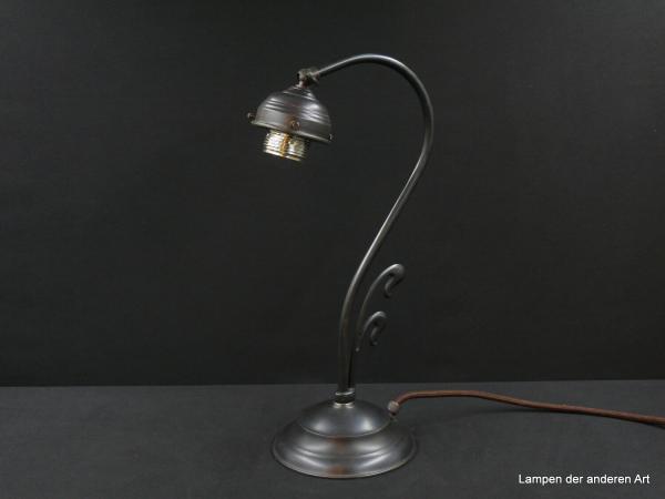 Jugendstil Nachttischlampe Messing dunkelbraun 1xE27/40W