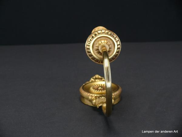 original Jugendstil Wandleuchte restauriert, neue Kerzenfassung mit Kunststoffhülse, Fassung 1xE14, Leuchte Material Messing patiniert, von unten