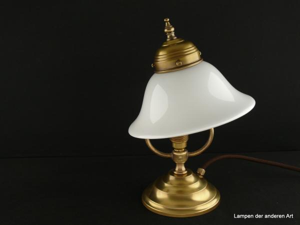 kleine Jugenstil-Beistelllampe Messing goldbraun 1xE14/40W, Schirm schwenkbar 1