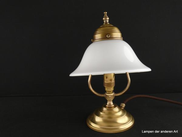 kleine Jugenstil-Beistelllampe Messing goldbraun 1xE14/40W, Schirm schwenkbar 2