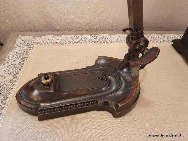 Jugendstil Klavierleuchte verstellbar - restauriert, Detail Fuss 2
