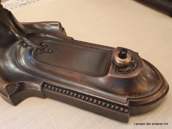 Jugendstil Klavierleuchte verstellbar - restauriert, Detail Fuss