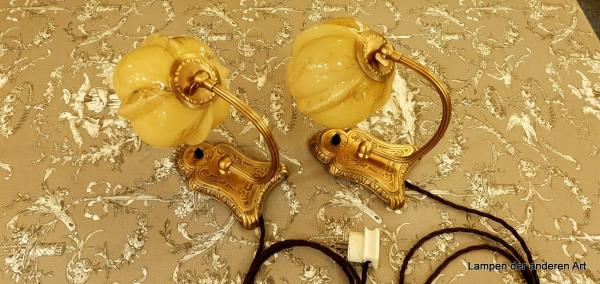 Jugendstil Nachttischleuchten Paar-knospenförmiger Schirm von hinten