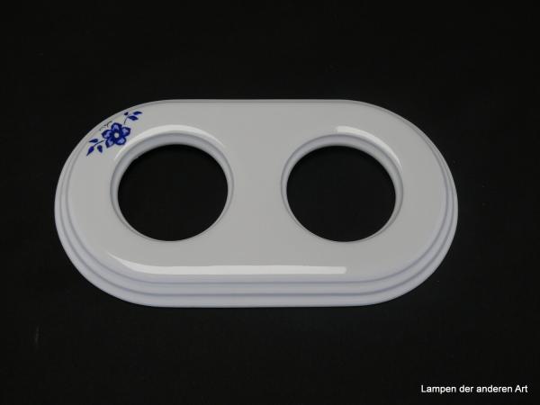 Garby Colonial Porzellanrahmen  2fach weiß mit Dekor, schräg