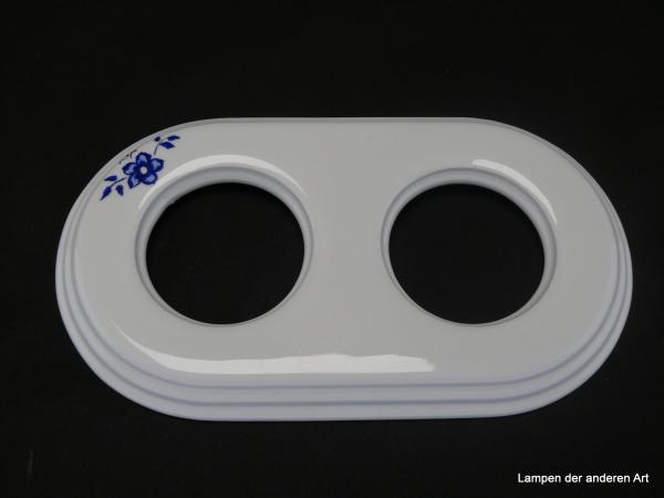 Garby Colonial Porzellanrahmen  2fach weiß mit Dekor