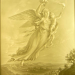 PLP 1377 Engel mit Kind fliegt in die Nacht 16x12cm