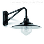 Hannover Spitzzylinder Wand  D= 400mm Glas klar 150mm /100W  A= 400mm