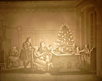 Lithophanieleuchten Motive, Weihnachten bei Luther