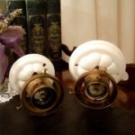 Deckenlampe mit Porzellanfuß groß und klein
